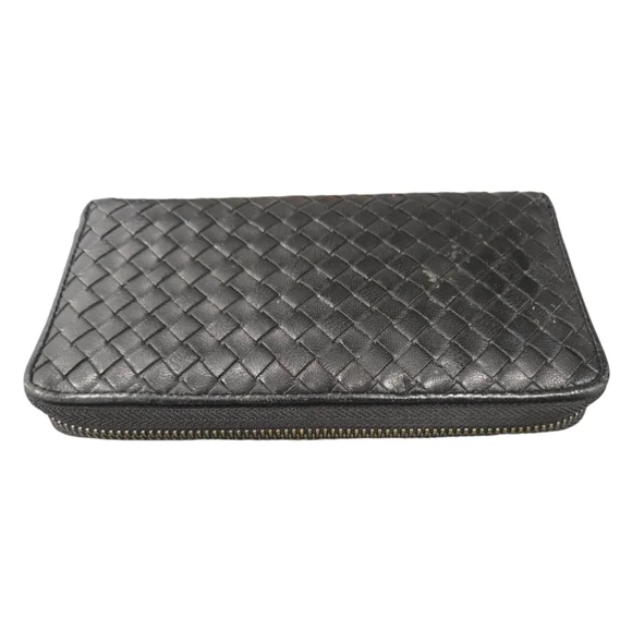 Bottega Veneta Black Intrecciato Leather Wallet - Picture 1 of 13